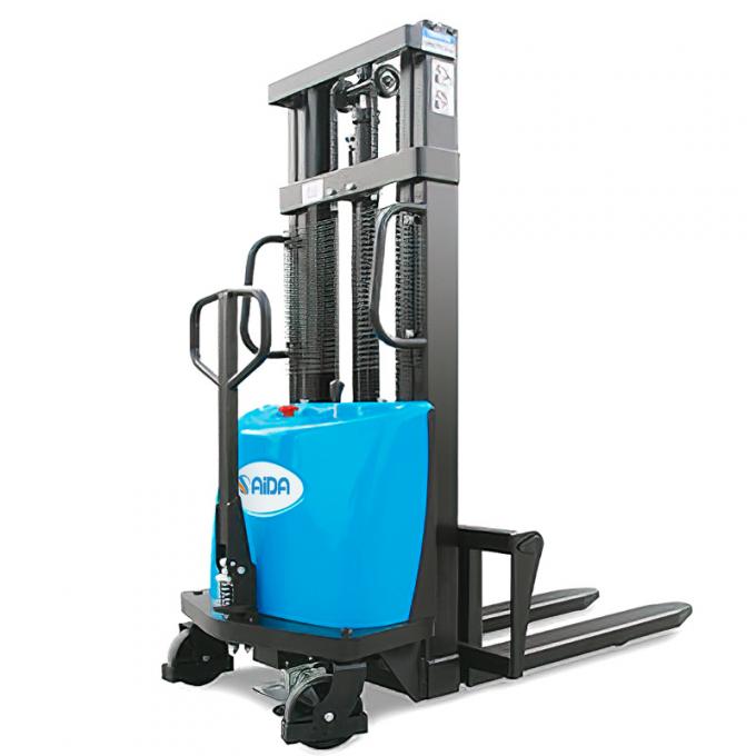 واکی نیمه الکتریکی استاکر پالت فولکلفت 3500mm ارتفاع بلند دستی 0
