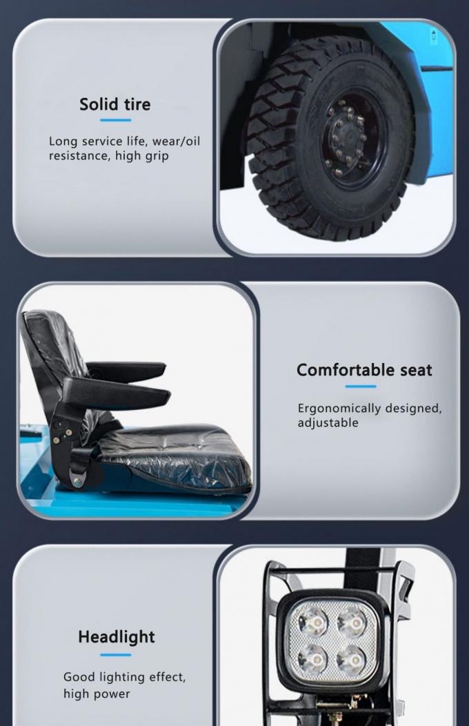Eco Friendly Electric Ride On Forklift چرخ های الکتریکی فورتکلیفت، 3 تن فورتکلیفت الکتریکی ارتفاع 3000 میلی متر 3